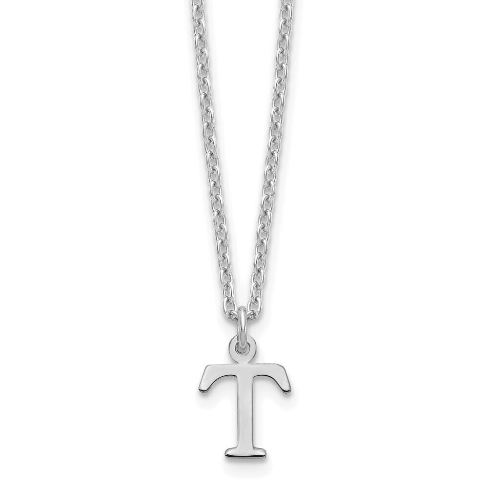 Kazi Luxury Sterling Silver Rhodium-plated Cutout Letter T Initial Necklace